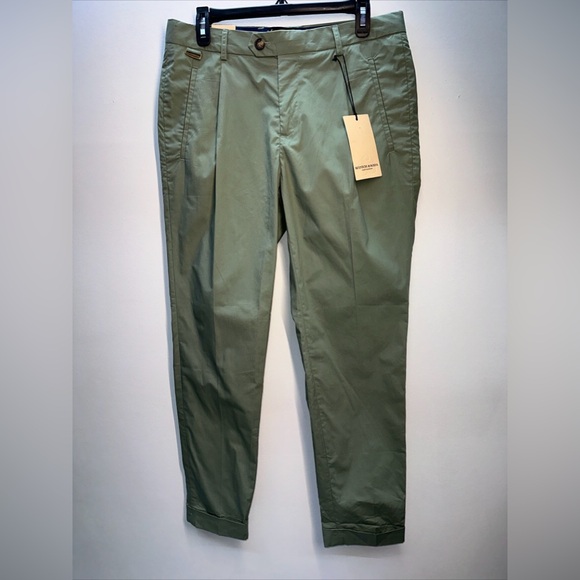 Scotch & Soda Amsterdam Pants Blake Cuffed Green Slim Fit 100% Cotton 30/32 NWT - Picture 1 of 10